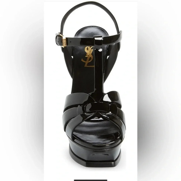 Saint Laurent Tribute T-Strap Black High Heeled Pump, Size 40.5 EU/10.5 US - Picture 3 of 9
